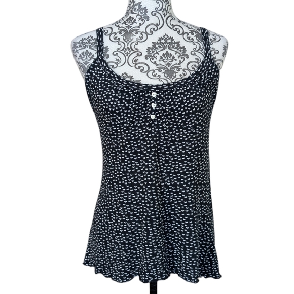 Damsel Babydoll Tank Y2K Vintage Womens Medium Hearts Stretch Soft Comfy Cotton - Picture 2 of 10